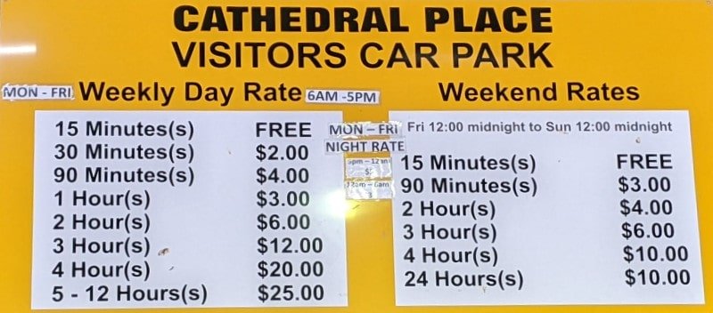 Car Parking Rates Cathedral Place