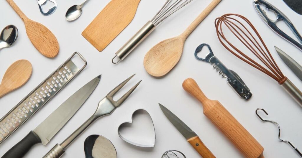 Metal Wooden Cooking Utensils