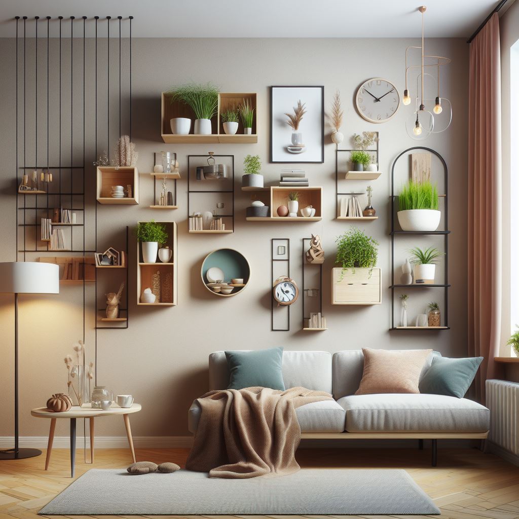 wall-mounted storage for the living room